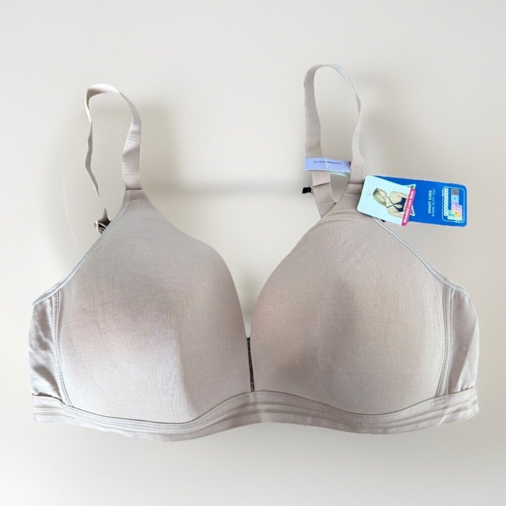 Hanes Womens Beige  Adjustable Comfort Flex Fit Wireless Bralette Size XL‎